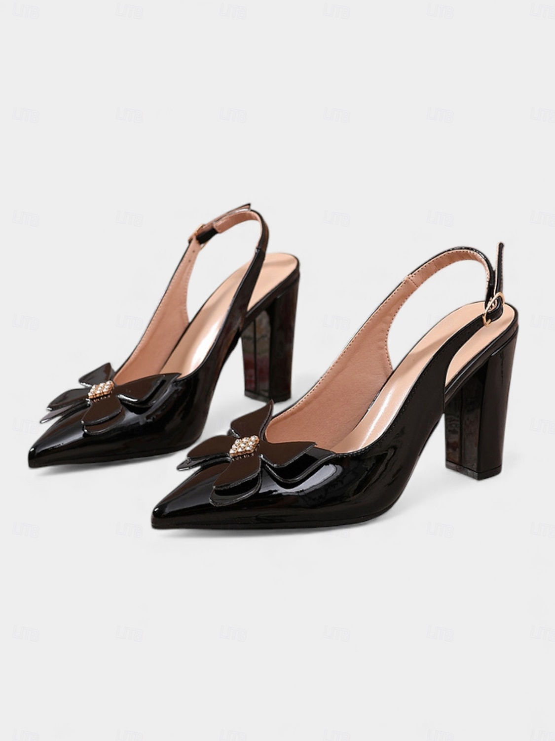 Γυναικεία μπορντό ψηλοτάκουνα πέδιλα με slingback και φιόγκο - γόβες με μυτερή μύτη για γραφείο, ραντεβού και ειδικές περιστάσεις 2026 - $46.99 –P2