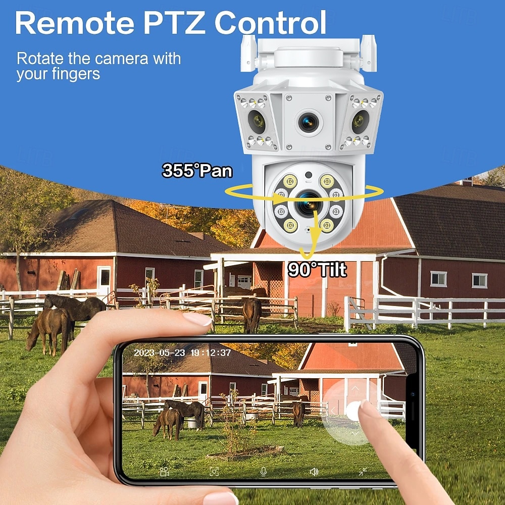 IP-камера с двумя объективами, полноцветная, ночное видение, обнаружение движения, двусторонняя голосовая беспроводная камера, наружная, внутренняя, домашняя охранная интеллектуальная Wi-Fi PTZ-камера 2025 - $41.99 –P6