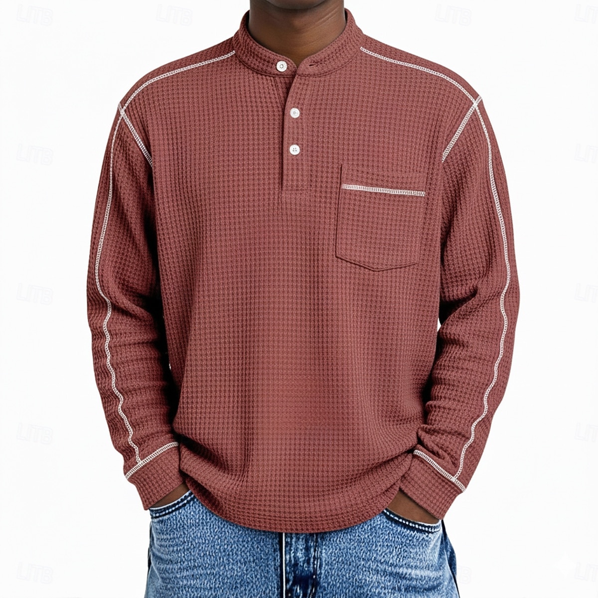 Bărbați Tricou Waffle Tricou Cămașă Henley Waffle Manșon Lung Henley Toate Sezoanele Culoare solidă Casual Buzunare Casual Casă În aer liber Albastru Deschis Verde Deschis Roșu-aprins Top tricou 2026 - $26.99 –P5