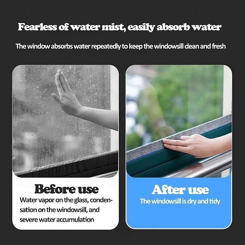 samoprzylepna naklejka na parapet zimowy z filcu antykondensacyjnego, 1,57" × 118,11", łatwa w montażu i czyszczeniu, do drzwi i okien 2026 - $11.49 –P6