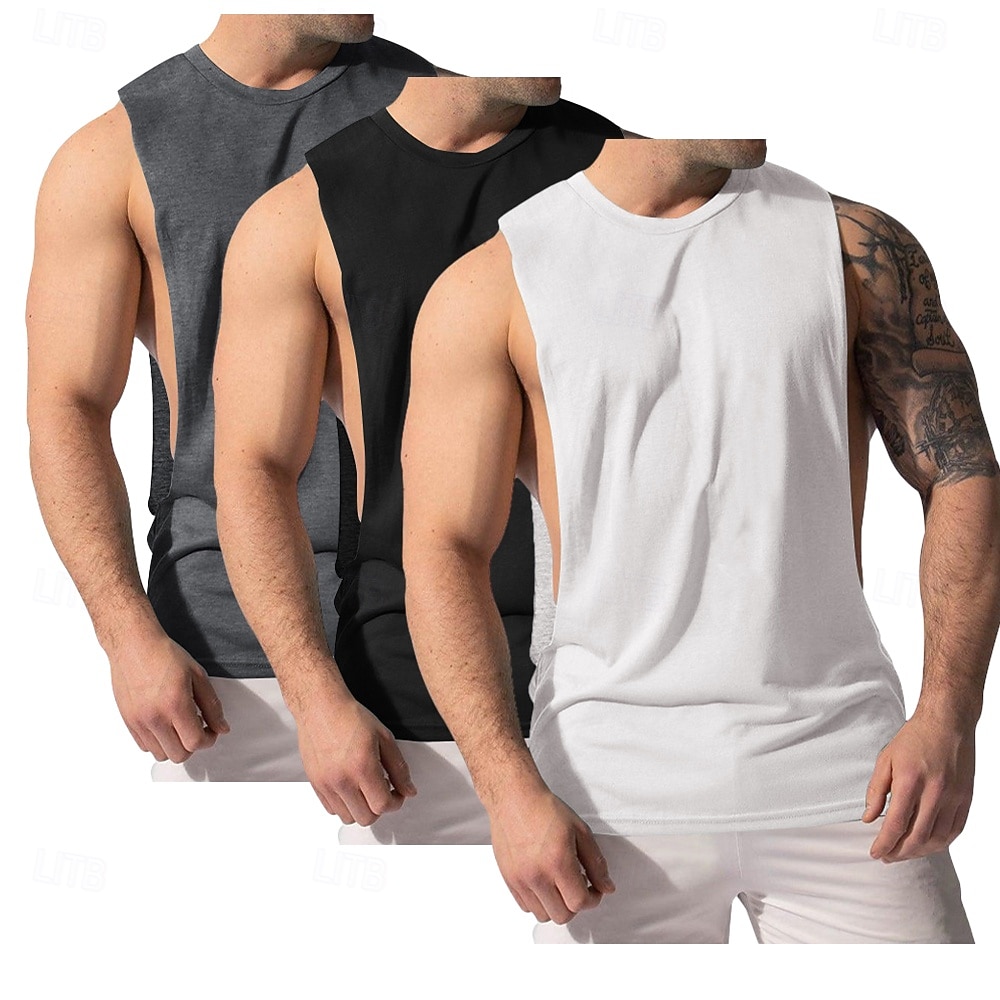 Homens Malha Íntima Colete Camiseta Interior camisa sem manga Sem Manga Decote V Decote Redondo Verão Tecido Moda Clássico Confortável 3 Peças Multi-pack Rua Casual Esportes A B C Top Tee para Homens de 2026 por $29.99 –P8
