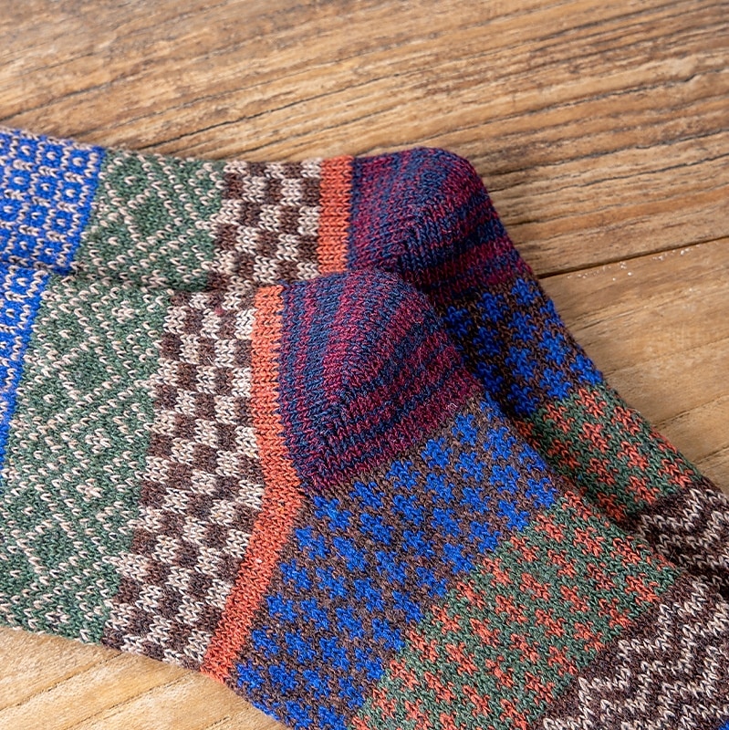 Hombre 5 pares Paquetes múltiples Calcetín Calcetines para correr Calcetines informales Multi Color Color Geométrico Vacaciones Deporte Diario Básico Cálido Otoño Invierno Moda Étnico 2026 - $8.49 –P6