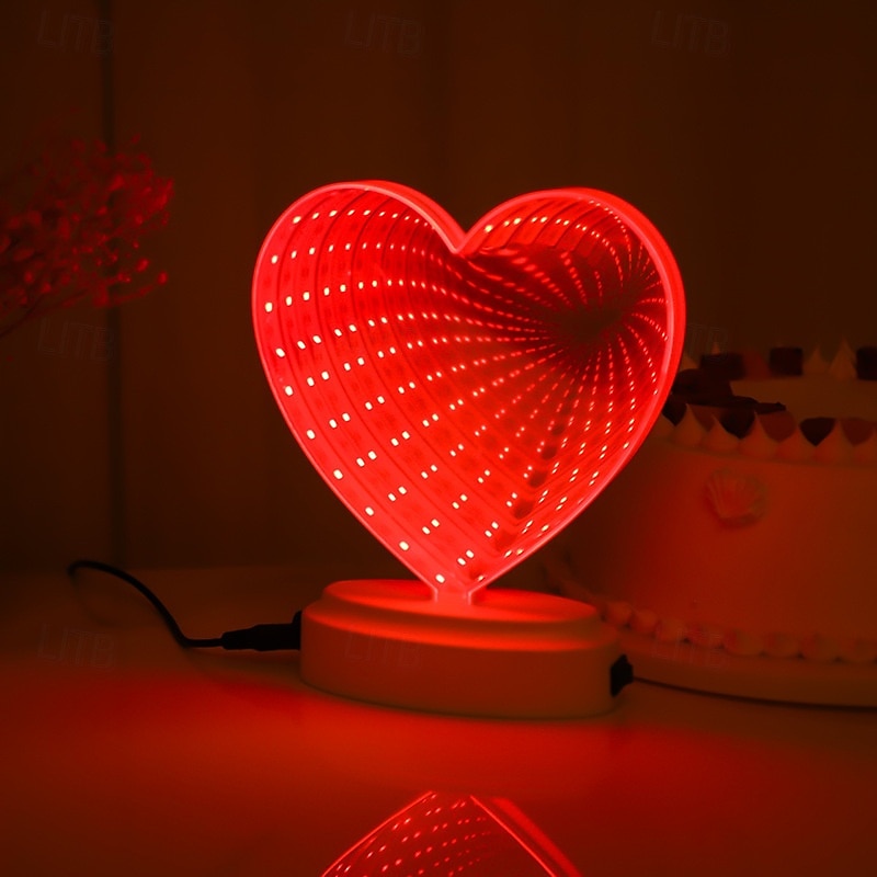 tükör éjszakai fény, alagútfényű tükörfény, végtelen tükör alagútfény, led tükör alagút éjszakai fény hálószobába/buliba/otthoni dekorációhoz 2026 - $16.99 –P6