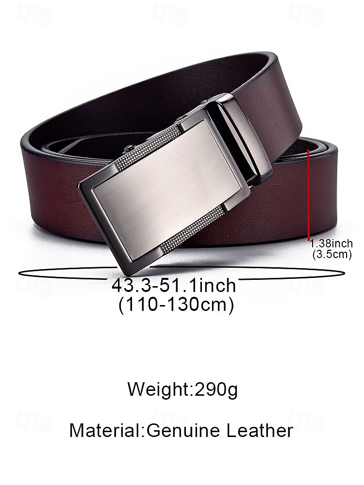 Men's Leather Belt for Christmas - Premium Genuine Leather, Stylish Square Buckle, Adjustable, Festive Holiday Fashion Accessory for Casual or Dressy Occasions 2026 - $24.99 –P11
