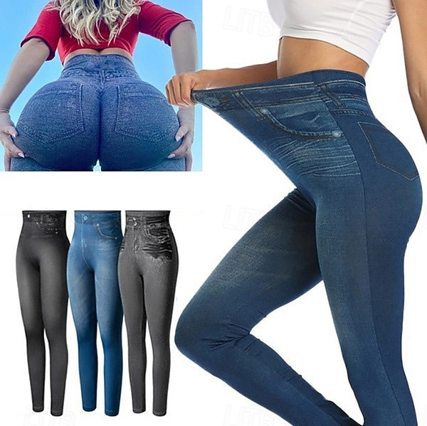 Women's Slacks Leggings Cozy Leggings Streetwear Casual Full Length Natural Plain Pocket Elastic Waist Comfy Daily Outdoor Vacation Black Blue Fall Regular Fit 2026 - $12.99 –P1
