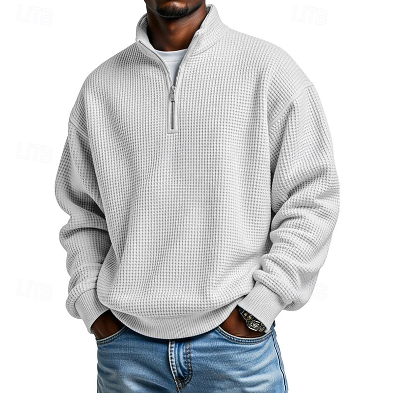 Per uomo Magliette Polo a Nido d'Ape Polo Vacanza Streetwear Zip a un quarto Manica Lunga Moda Essenziale Semplice Primavera Autunno Vestibilità regolare Viola blu navy Aalbicocca Nero Bianco Vino del 2026 a $32.99 –P1