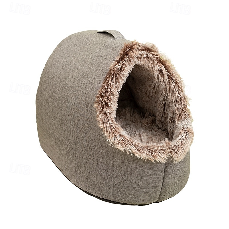 Lit-niche en peluche pour chats d'intérieur &niche pour petits chiens avec revêtement moelleux, lit amovible auto-chauffant et antidérapant, abri lavable pour chat de 2026 ? $26.99 –P1