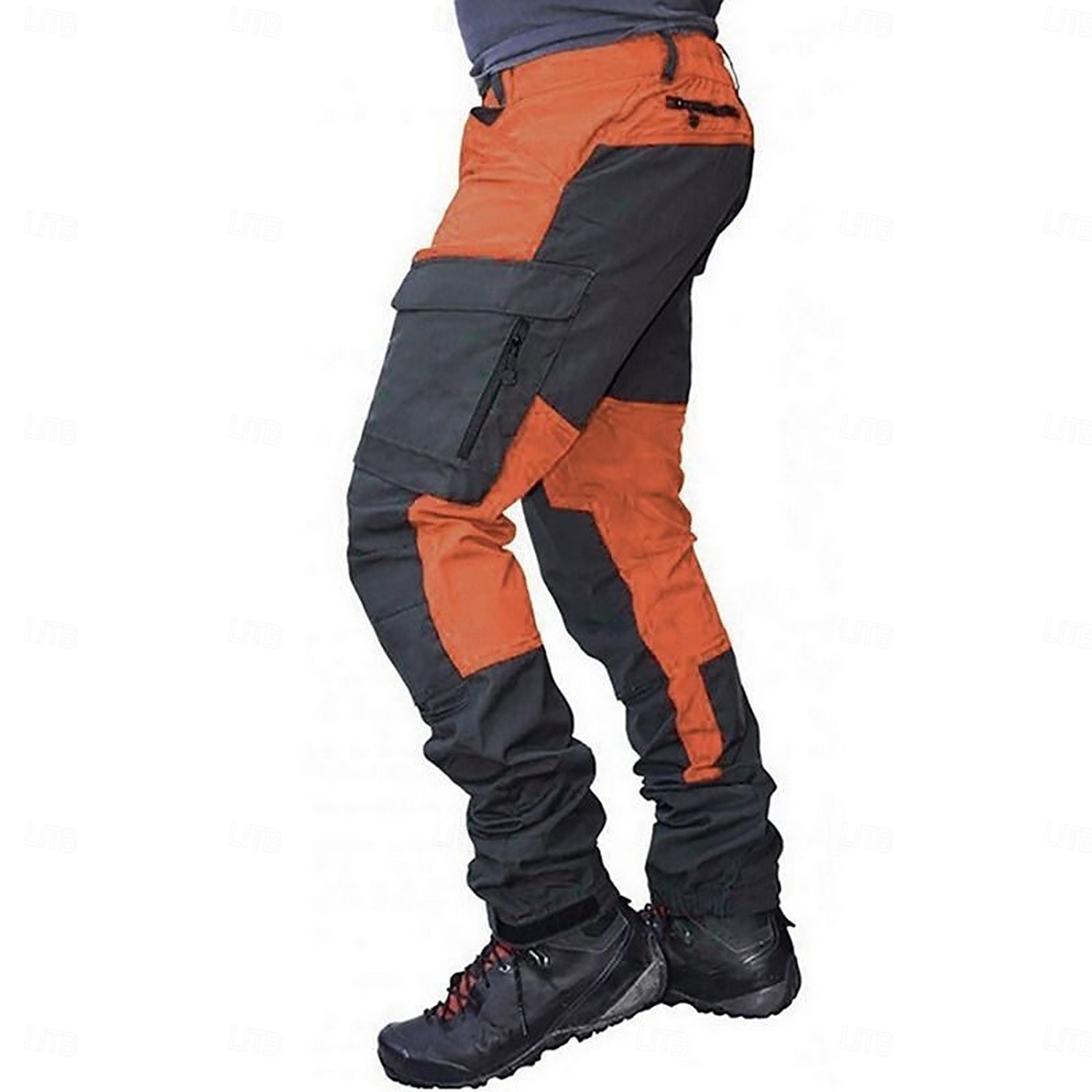 Men's Cargo Pants Cargo Trousers Combat Trousers Hiking Pants Buttons Multi Pocket Elastic Cuff Color Block Comfort Quick Dry Casual Daily Holiday Sports Fashion Purple Orange 2026 - $24.99 –P10
