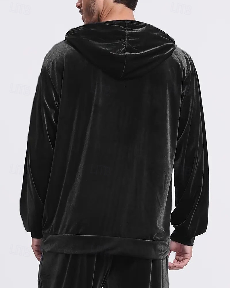 Homens Moletom Moletom com capuz e calças Conjunto de roupas Conjunto de moletons Capuz Ao ar livre Diário Esportes Com Cordão Bolsos Tecido Vermelho Vinho Preto Azul Royal Poliéster Roupas Esportivas de 2026 por $44.99 –P3
