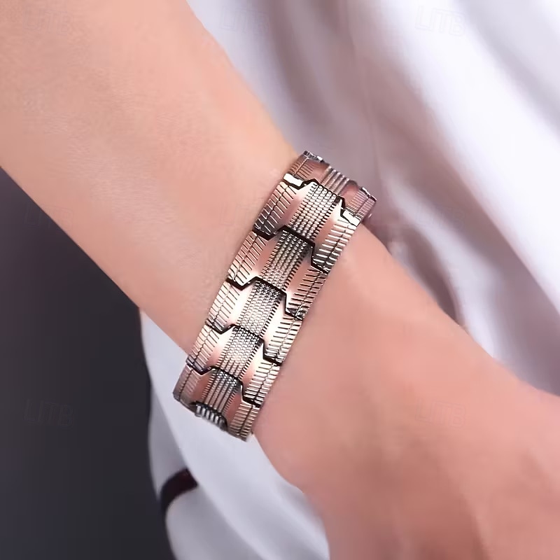 herrmagnetiskt armband - tre rader stark magnet - justerbart magnetiskt pärlarmband, elegant smycke i legering som present till pappa, mamma, jul, födelsedag, flera färger, herrmagnetiskt armband 2026 - $15.99 –P5
