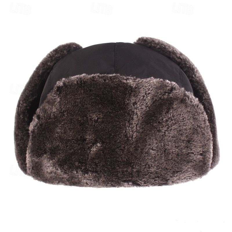 Men's Trapper Hat Winter Hats Winter Beanie Black Blue Polyester Fleece Lined Cozy Daily Wear Going out Solid / Plain Color Warm 2026 - $10.99 –P5