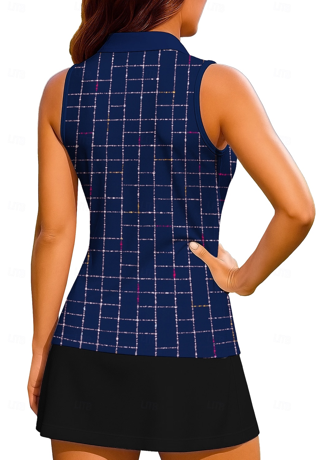 Damen Geometrisch Farbblock Kariert Karo Workout-Tanktop Shirt Sporthemd Golf-Poloshirt Ärmellos Sportlich UPF50+ UV-beständig Trainer Tanzen UV Schutz Pilates Cheerleader-Kostüme Volleyball 2026 - $18.99 –P2