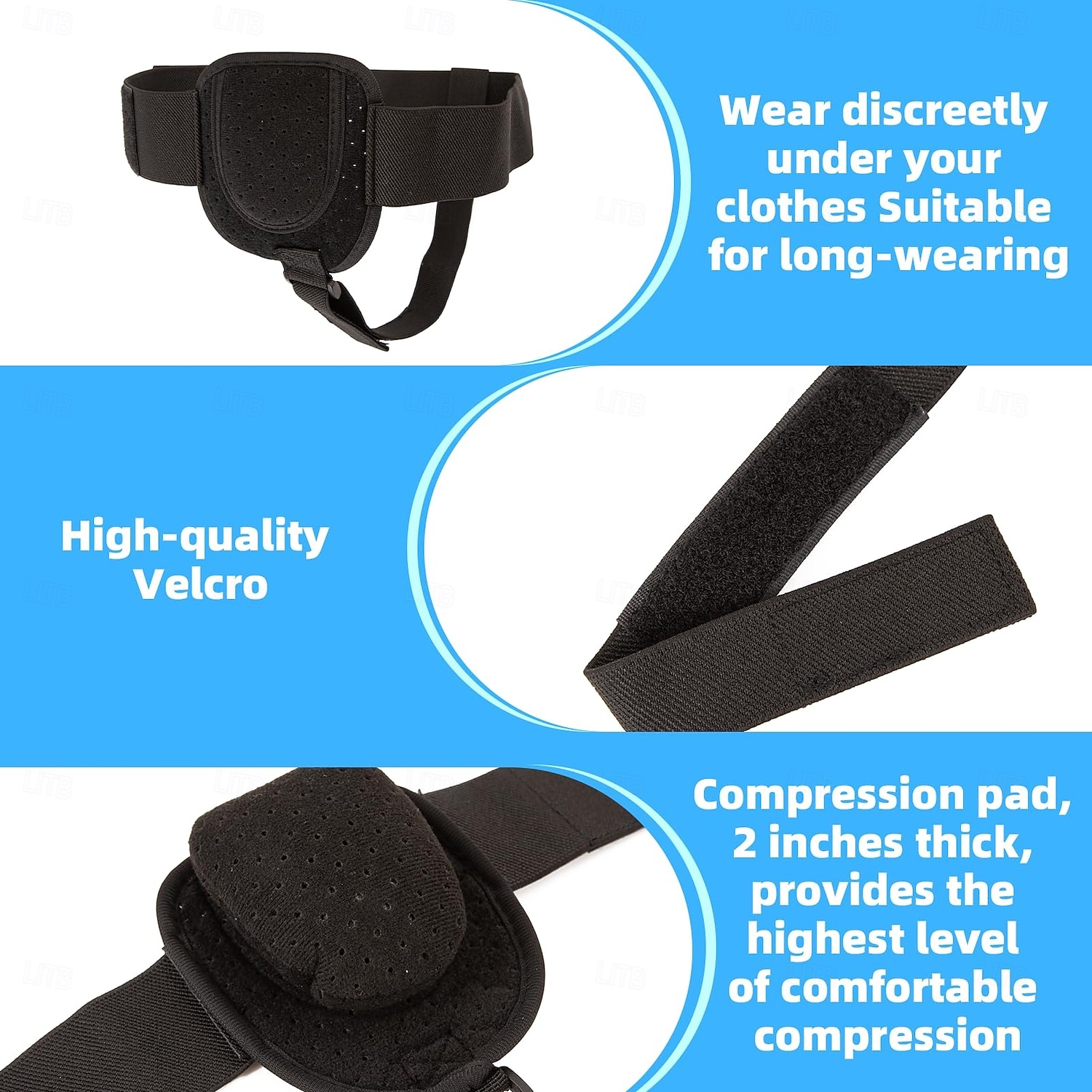 Hernia Belt for Men, Left or Right Inguinal Hernia Support Belt Pain Relief With Removable Compression Pads Adjustable Groin Hernia Truss for Pre/Post Surgery, Inguinal, Femoral and Groin Hernias 2026 - $16.49 –P3