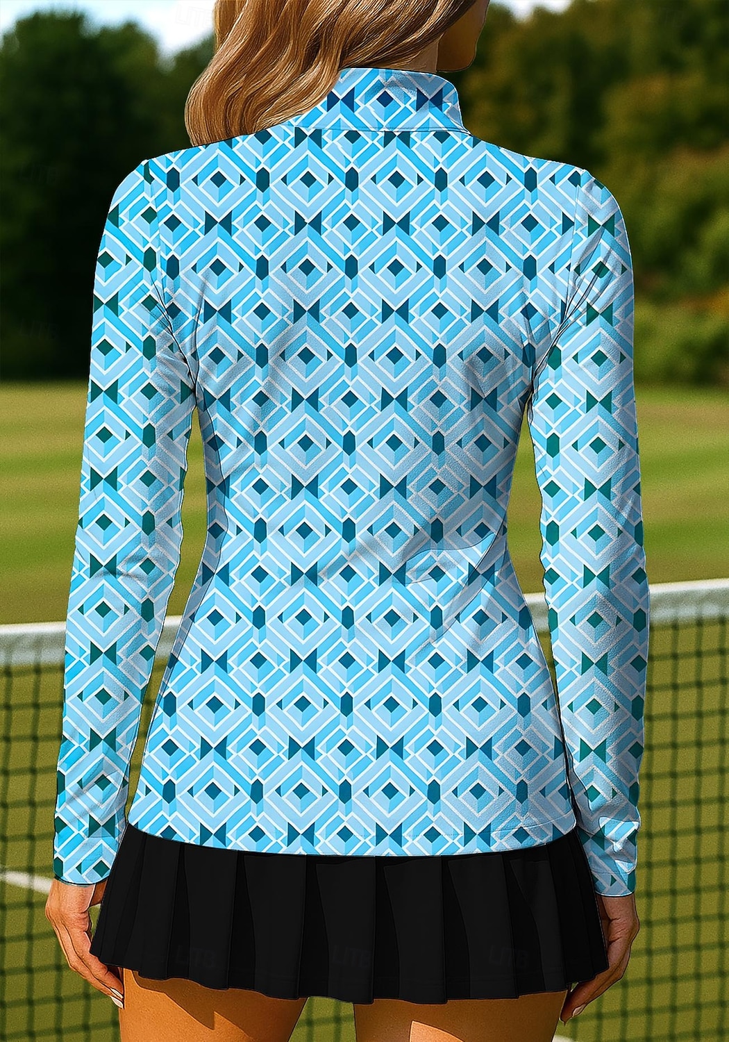 Women's Geometric Color Block Abstract Art Tops Shirt Sport Shirt Golf Polo Shirt Long Sleeve Polka Dots Stripe Print UPF50+ UV Resistant UV Protection Elastic Breathable Pilates Volleyball Tennis 2026 - $25.99 –P2