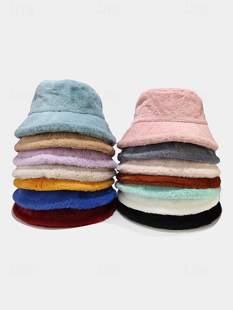 Cappello da pescatore natalizio da donna in pelliccia sintetica, morbido e accogliente, disponibile in più colori: regalo perfetto per le feste del 2026 a $11.99 –P4