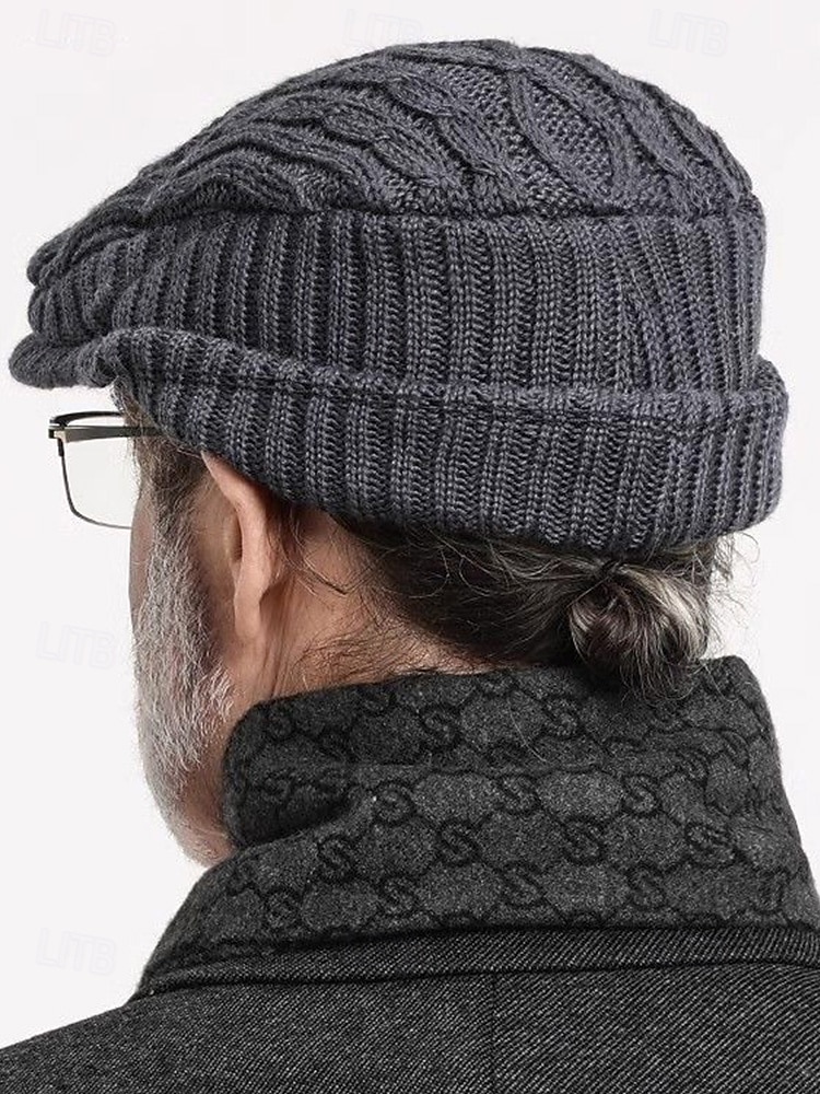 Gorro de tricô masculino – forrado com lã para maior aquecimento, diversas cores, design elegante em tricô trançado para atividades ao ar livre no inverno. de 2026 por $18.99 –P4