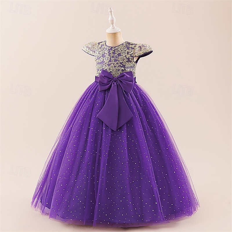 Enfants Fille Robe Robe de Soirée Couleur Unie Sans manches Formel Performance Occasion Spéciale Noeud de cravate Mode Quotidien Princesse Polyester Maxi Robe de Soirée Robe évasée Robe en Tulle Ét de 2026 ? $45.99 –P17