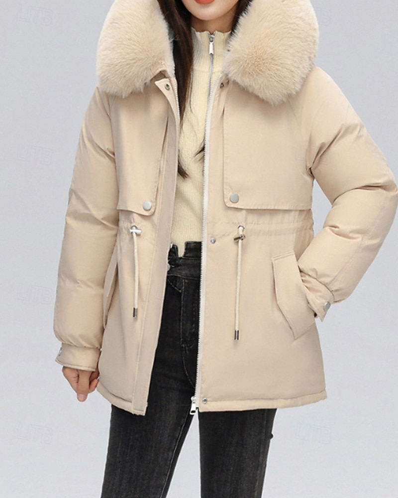 Per donna Giacca imbottita Giacca in Pile Cappotto in Pelliccia Sintetica Caldo Confortevole Cerniera Bottoni Collo in Pelliccia Casual Semplice Vacanza Streetwear Abbigliamento quotidiano Uscire del 2025 a $55.99 –P5