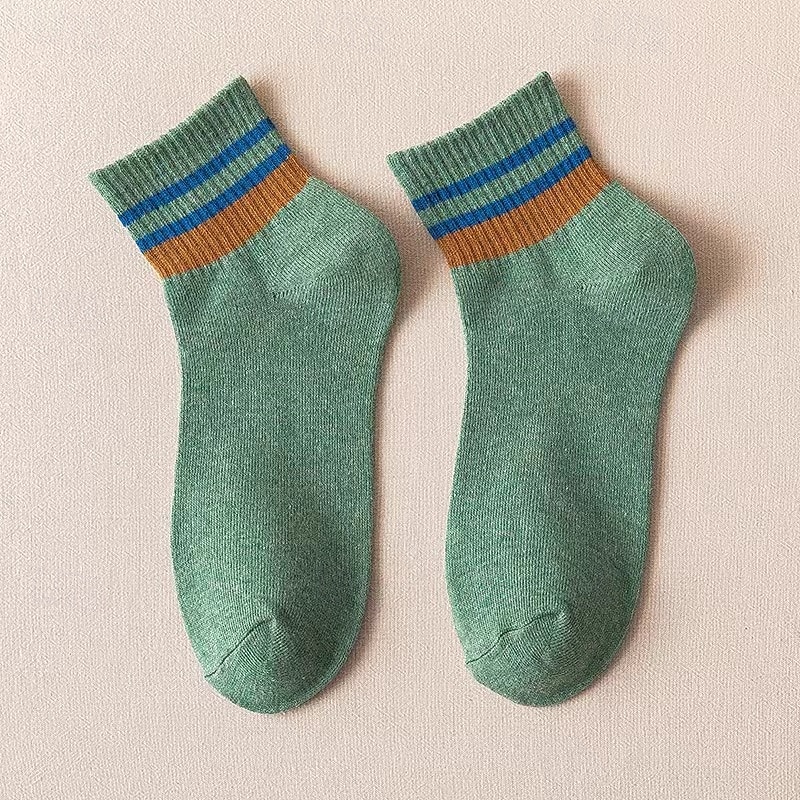 Муж. 7 пар Носки Носки для бега Повседневные носки Синий Черный Цвет Полоски на открытом воздухе Отпуск На каждый день Средней плотности Весна Осень Мода Уличный стиль 2026 - $6.99 –P4