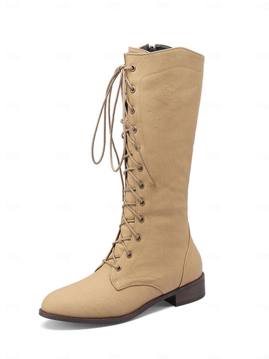 Γυναικείες μπότες τζιν με κορδόνια - casual ψηλοτάκουνες μπότες για ανοιξιάτικη και φθινοπωρινή μόδα, άνετες και κομψές 2026 - $69.99 –P2