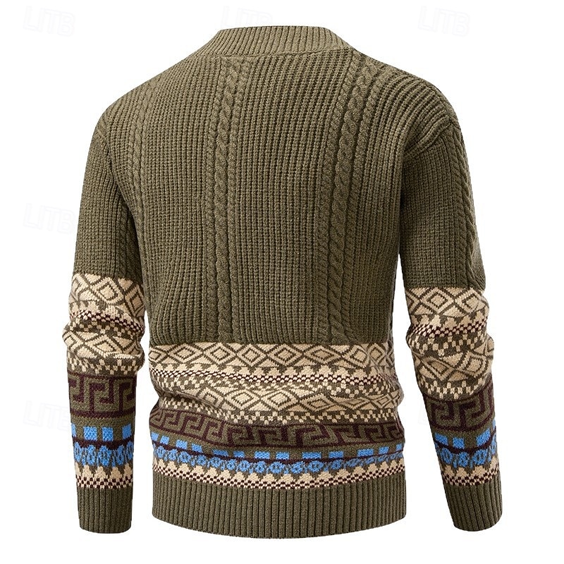 Per uomo Felpa Cardigan Maglione Fair Isle A Coste Treccia Maglia Top Regolari Lavorato a maglia Geometrico Scollo a V Vacanza Moda Casuale Abbigliamento quotidiano Abbigliamento Autunno & Inverno del 2026 a $45.99 –P7
