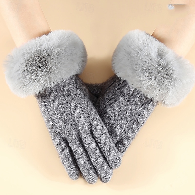 Women's 1 Pair Fingertips / Knitted Gloves Active / Streetwear Gloves - Plain Full Finger 2026 - $11.49 –P5