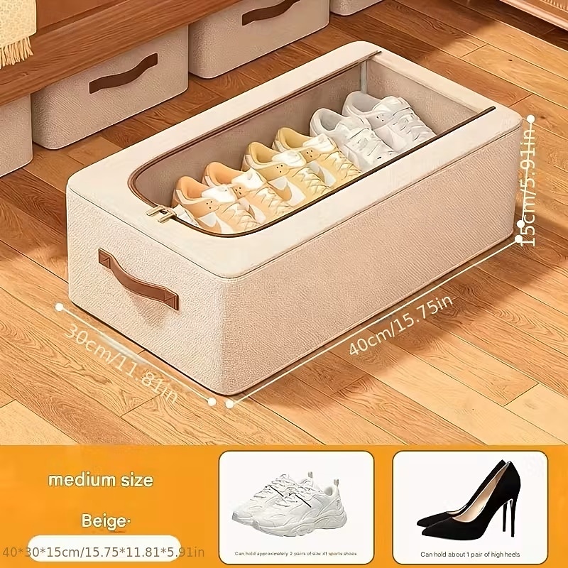 Foldable Window Shoe Cabinet - Stackable Under-Bed Storage Organizer with Clear Front Compartments, Space-Saving Shoe Rack for Closet, Bedroom, Entryway, Sturdy Construction for Sneakers, Heels, Boots 2026 - $10.99 –P12