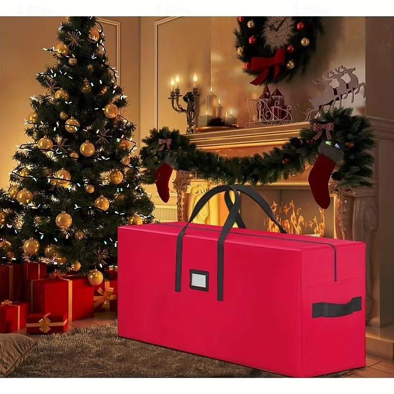 1 ekstra stor oppbevaringspose for juletre – kan holde flere trær, laget av slitesterk PVC, design med dobbel glidelås, robuste håndtak, oppbevaring av trær 2026 - $34.99 –P2