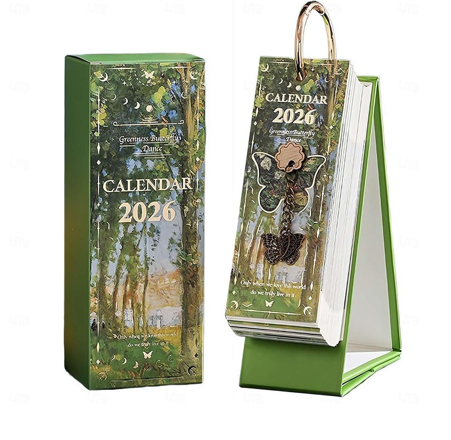 Agenda de bureau vintage 2026 - Calendrier de 365 jours avec reliure à anneaux dorés &Citations inspirantes - une page de peinture à l'huile par jour - idéal pour la maison et le bureau &organisation de 2026 ? $20.99 –P14