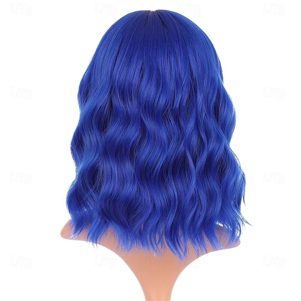 Carnival Wig 2026 Pink Black Blue Curly Bob Short Synthetic Festival Wig Mardi Gras Parade Cosplay Costume Hair for Women 2026 - $21.99 –P3