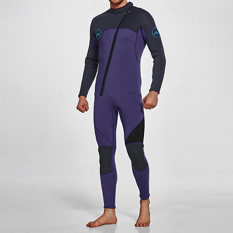 Per uomo 3mm Muta da sub in neoprene Rash Guard completo per il corpo Costume da surf intero Color-blocking Protezione UV Controllo addominale Manica Lunga Mute da immersione Surf Canoa Snorkeling del 2026 a $90.99 –P1