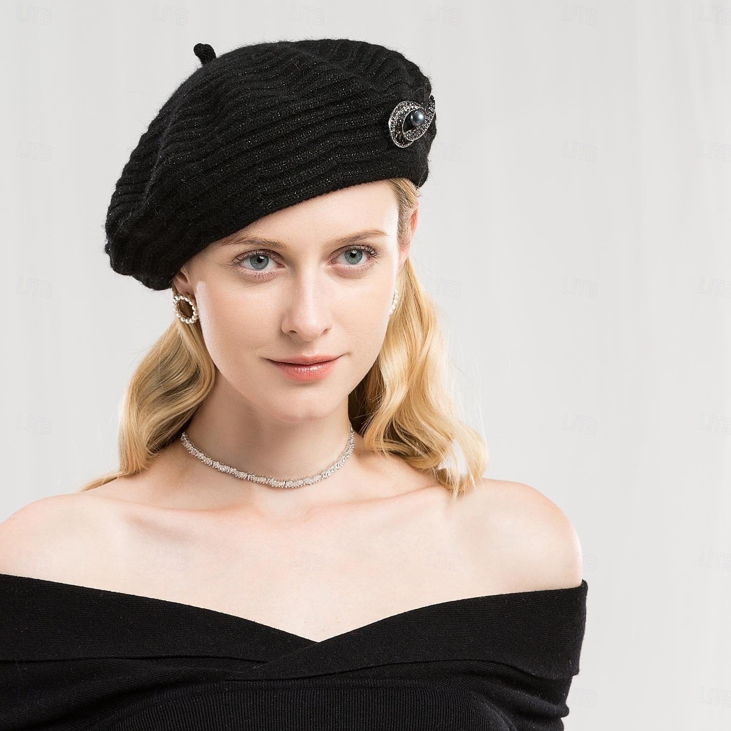 Hats synthetic fibre Beret Hat Floppy Hat Casual Holiday Classical Classic With Crystals Pure Color Headpiece Headwear 2026 - $28.99 –P15