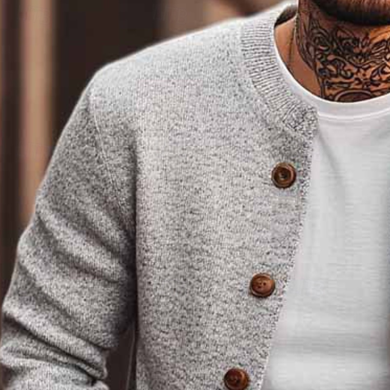 Per uomo Felpa Cardigan A Coste Maglia Top Regolari Lavorato a maglia Semplice Girocollo Vacanza Moda Casuale Abbigliamento quotidiano Abbigliamento Autunno Inverno Grigio S M L del 2026 a $39.99 –P3