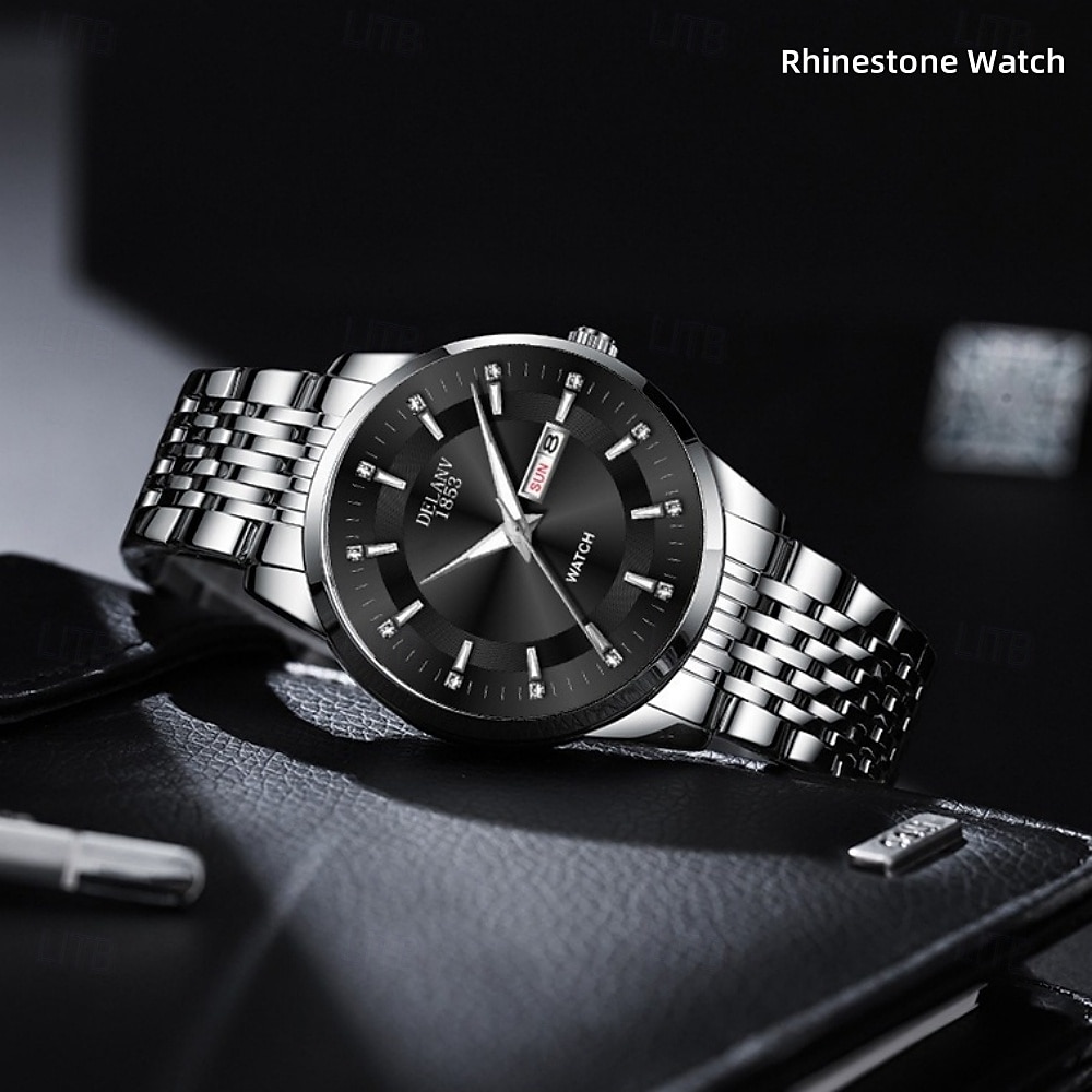 Передовые наручные часы для мужчин модные кварцевые часы для мужчин с стальным корпусом и ремешком отображение даты и календаря люминесцентный циферблат лучший выбор подарка для мужчин 2026 - $22.99 –P7