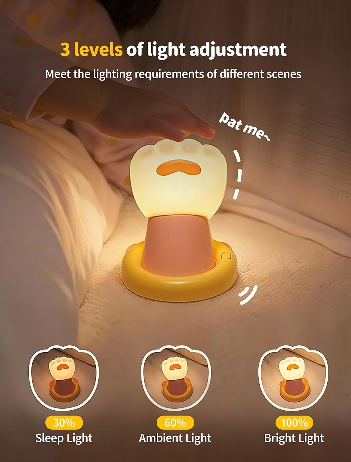 Nachtlampje voor de kinderkamer, magnetische wandlamp met kattenklauw, aanraaklamp voor op het bed, schattig dimbaar siliconen nachtlampje, grappig cadeau voor tieners en volwassenen, decoratie voor 2026 - $23.99 –P5