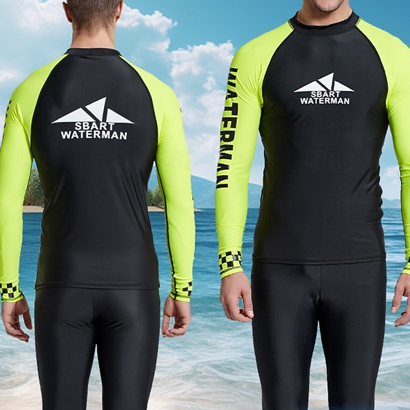 Муж. Гидрокостюм для дайвинга Рашгард из 2 частей Купальный костюм Блокировка цвета УФ-защита Легкость Длинный рукав Гидрокостюмы Серфинг Гребля на каное Для погружения с трубкой Зима 2026 - AU $64.67 –P1