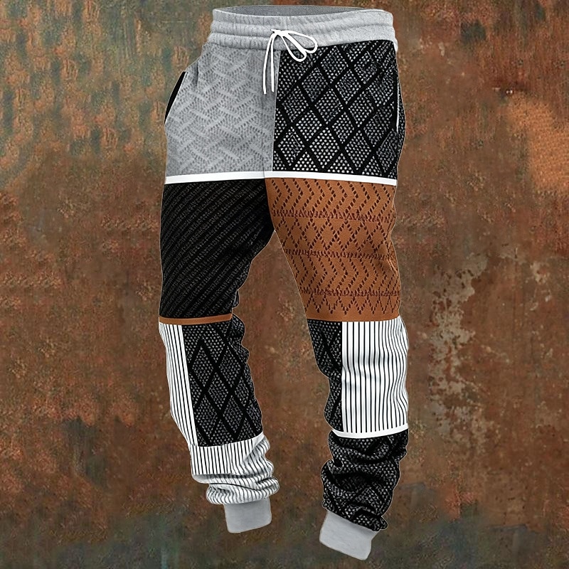 Homens Calças Esportivas Corredores Calças Com Cordão Cintura elástica Bloco de cor Macio Respirável Comprimento total Ao ar livre Férias Diário Vintage Moda Marron Micro-Elástica de 2026 por $22.99 –P1