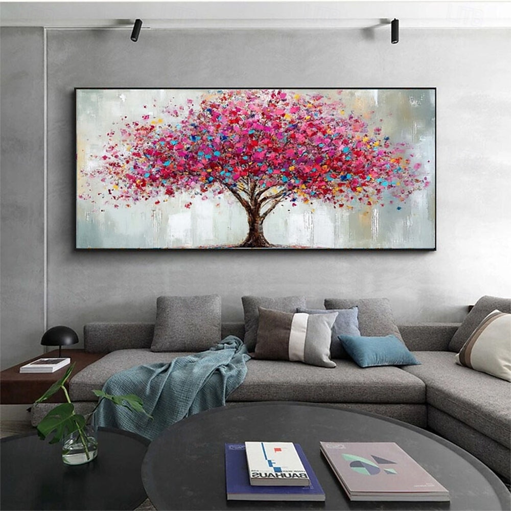 handmade Colorful Abstract Tree Painting On Canvas 3D Textured tree ...