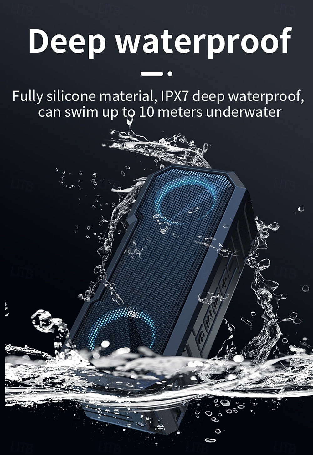 Portable Wireless Speaker High-power Subwoofer IPX6 Waterproof 7-color RGB Lighting and Dynamic Party Effects Long-lasting Battery Life Wireless Connection USB/SD/TF Card Input Valentine's Day Gift 2026 - $31.99 –P3