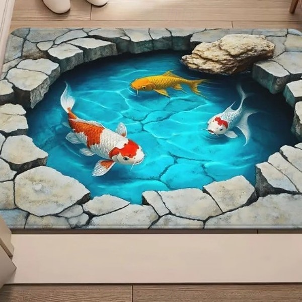 Tappetino da ingresso Design visivo Trappola visiva Tappetino antiscivolo per ingresso bagno corridoio interno esterno Terra diatomacea asciugatura rapida assorbente 20 x 31 pollici del 2026 a $16.49 –P15