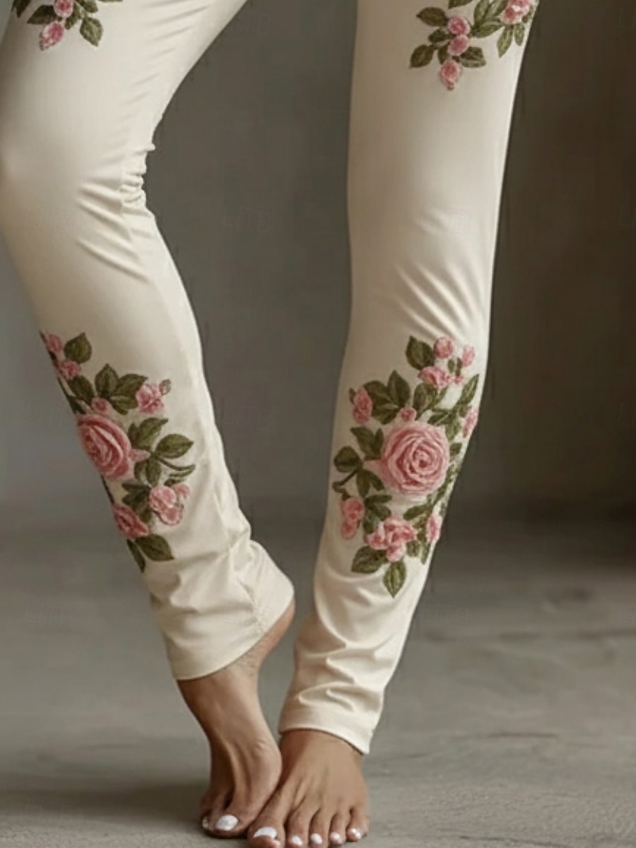 Γυναικεία Κολάν Άνετα κολάν Διακοπές Βίντατζ Εθνοτικό στυλ Πλήρες μήκος Ψηλή Μέση Φλοράλ Εκτύπωση Άνετο Ελαστικό Causal Καθημερινά Διακοπές Μπεζ Άνοιξη Φθινόπωρο Χειμώνας Στενή εφαρμογή 2026 - $22.99 –P3