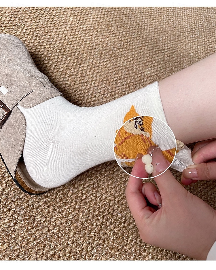 забавные носки с мультяшными котами, детские носки средней длины, носки с милыми животными, женские носки 2026 - $9.99 –P3