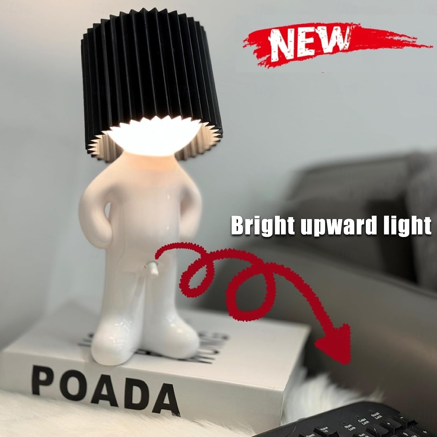 Rolig bordslampa, USB, rolig på/av-knapp blyg pojke sänglampa nattlampa humor skämt present till vuxna mamma kvinnor fru flickvän födelsedag alla hjärtans dag honom henne 2026 - $23.99 –P3