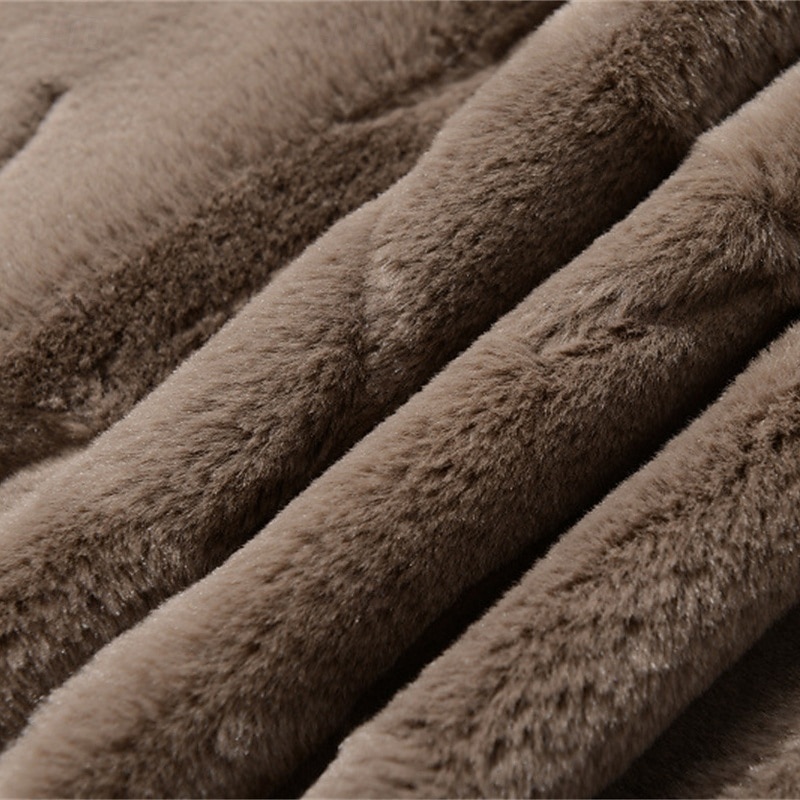 Hombre Chaqueta de Invierno Abrigo de piel sintética Vacaciones Diario Mantiene abrigado Vellón Otoño Invierno Plano Moda Ropa de calle Diseño Largo Negro Marrón Chaquetas 2026 - $75.99 –P3