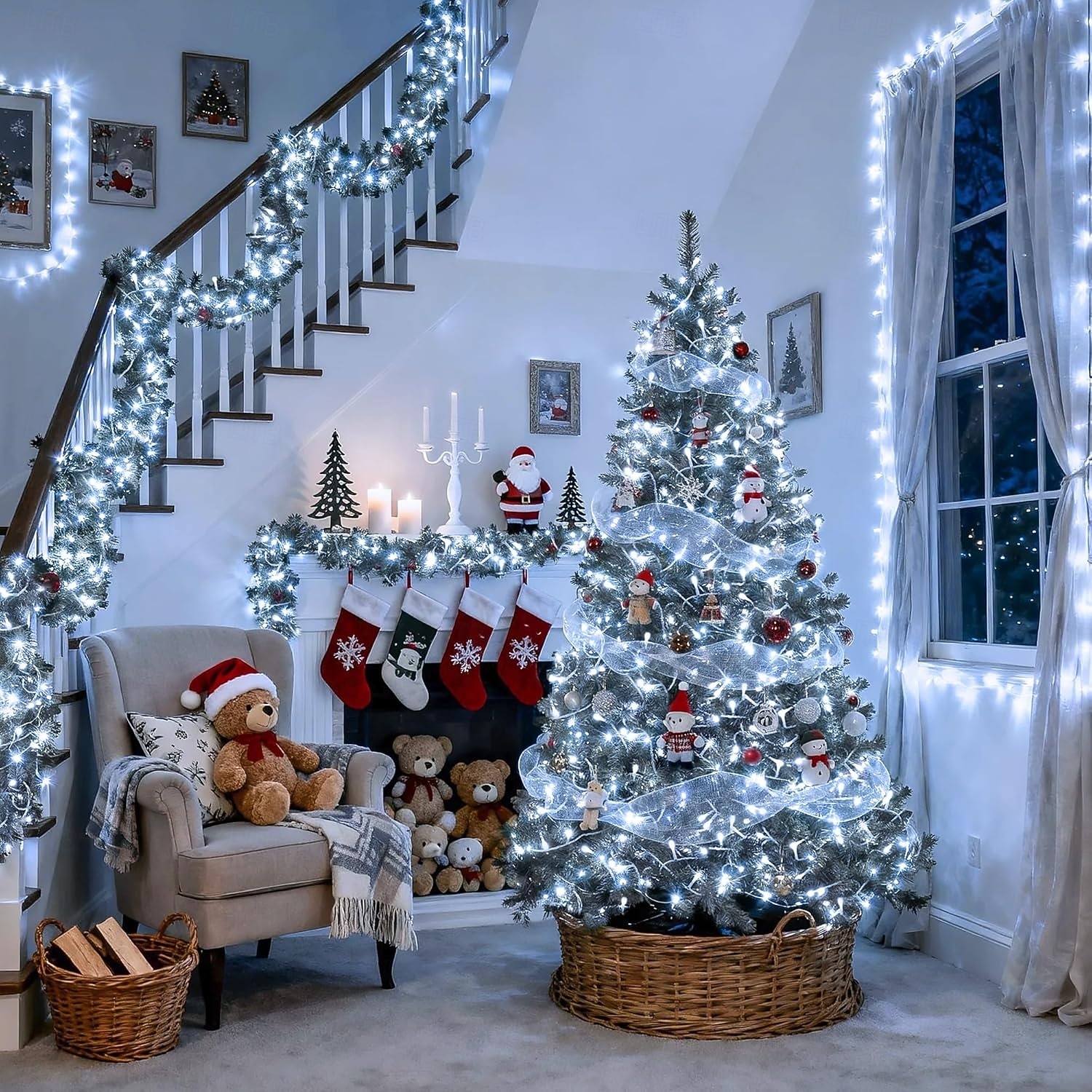 Christmas Tree Decorative String Lights Fairy String Lights 8 Function Low Voltage Safety Plug in Holiday Wedding Party Atmosphere Decorative Lights Props 10/20/30/50/100 meters 2025 - $14.49 –P10