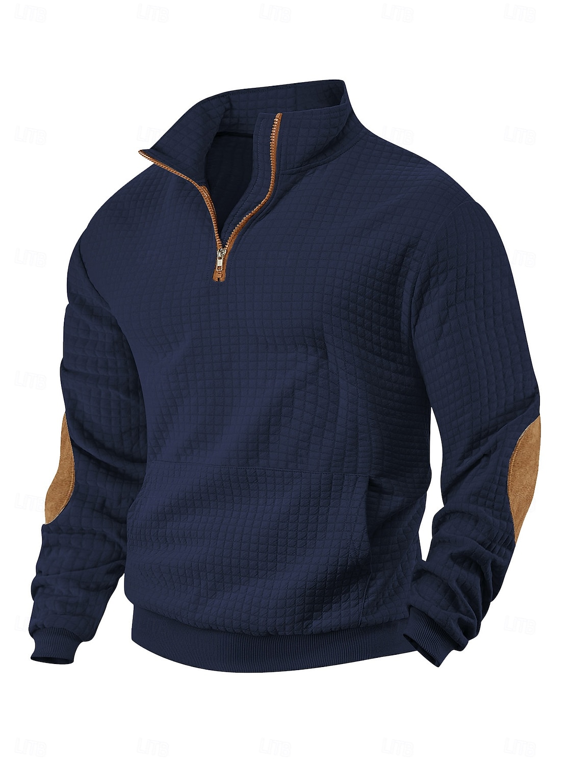 Herren Zip Up Sweatshirt Waffel-Sweatshirt Pullover Schwarz Weiß Marineblau Khaki Dunkelgray Halber Reißverschluss Einfach Reißverschluss Tasche Arbeit Sport & Outdoor Lässig ohne Druck Aktiv Vintage 2026 - $28.99 –P19