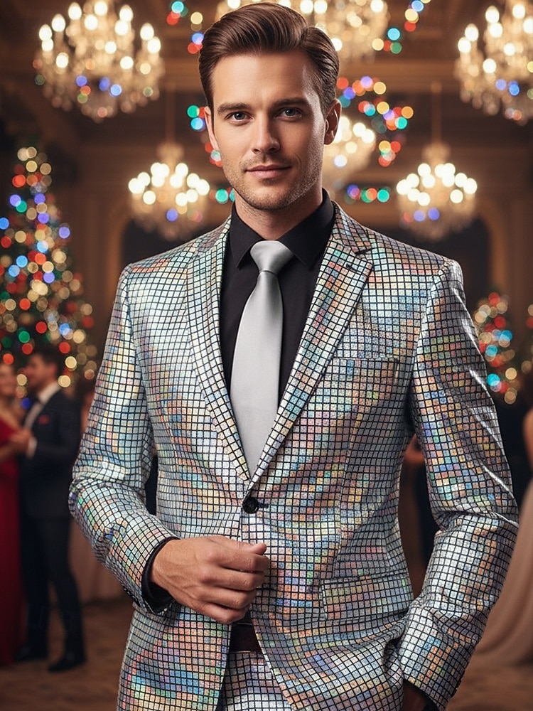 Pánská vánoční saténová kravata, dostupná v několika barvách, ideální pro sváteční večírky a zvláštní příležitosti, polyesterový materiál 2025 - $7.99 –P2