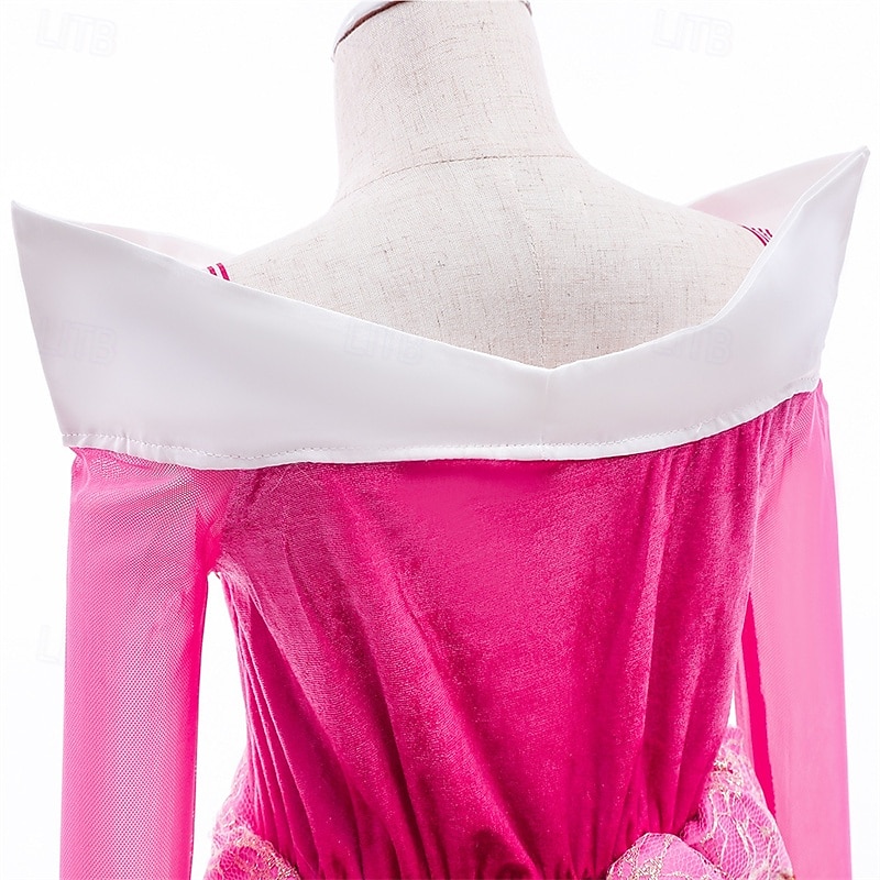 Vestido de festa infantil feminino para a Semana do Livro 2026, com estampa floral, manga longa, para ocasiões formais, apresentações e eventos especiais. Renda, estilo princesa, maxi, para uso diário, com modelagem evasê e tule. Disponível nas cores rosa de 2026 por $34.99 –P4