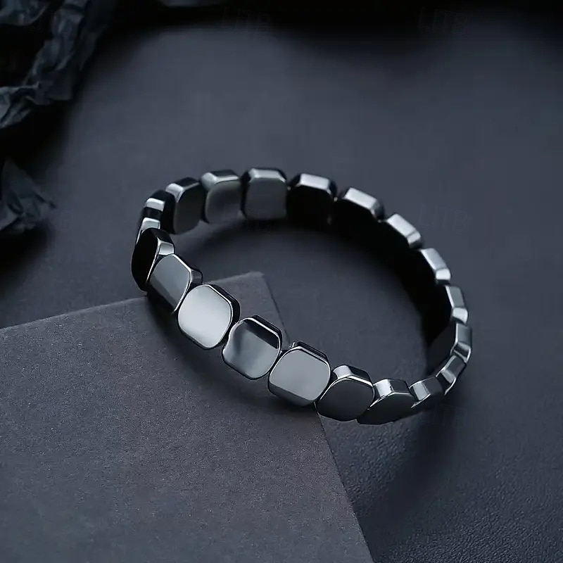 Men's Hematite Bracelet, Natural Stone Beaded Elastic with Stones, Minimalist Durable Everyday Casual Wear, for Formal Events & Casual Attire, Year-Round Elegant Beaded Bracelet, Jewelry Gift 2026 - $10.99 –P8
