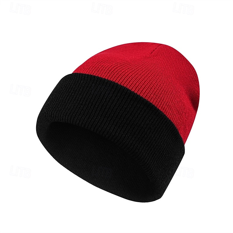 Herre Unisex Beanie lue Vinterhatter Luer Vinterlue Vinter luehatt Svart Hvit Akryl Fiber Strikket Koselig Dagligdagstøy Ensfarget / vanlig farge Varm 2026 - $6.99 –P5